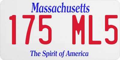 MA license plate 175ML5