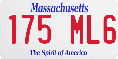 MA license plate 175ML6