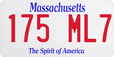 MA license plate 175ML7