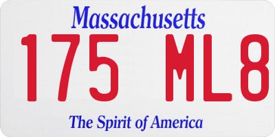 MA license plate 175ML8