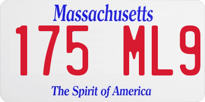 MA license plate 175ML9