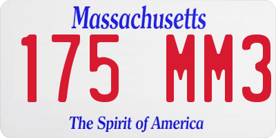 MA license plate 175MM3