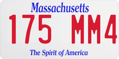 MA license plate 175MM4