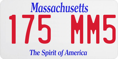 MA license plate 175MM5