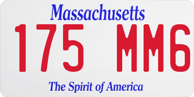 MA license plate 175MM6