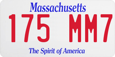 MA license plate 175MM7
