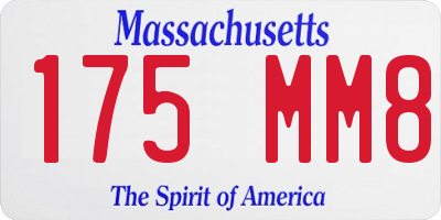 MA license plate 175MM8