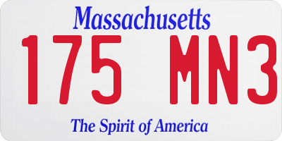 MA license plate 175MN3