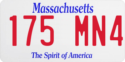 MA license plate 175MN4