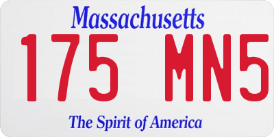 MA license plate 175MN5