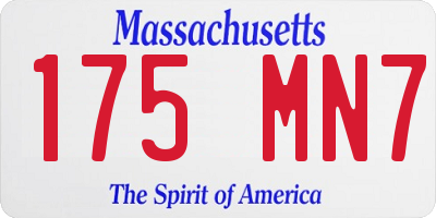 MA license plate 175MN7