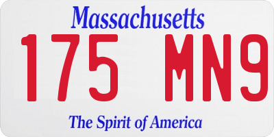 MA license plate 175MN9