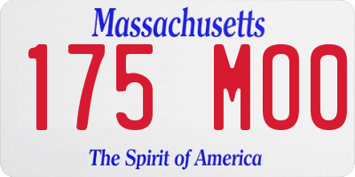 MA license plate 175MO0