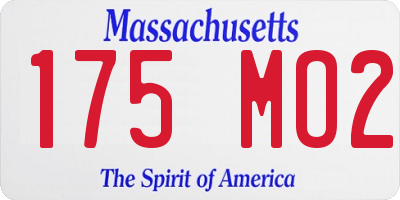 MA license plate 175MO2