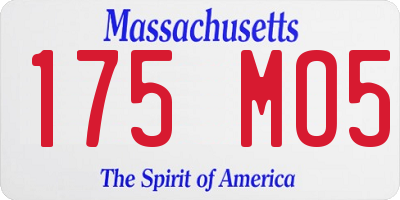 MA license plate 175MO5