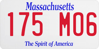 MA license plate 175MO6