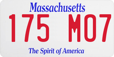 MA license plate 175MO7