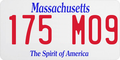 MA license plate 175MO9