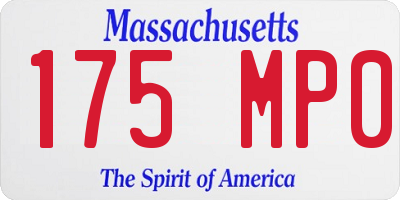 MA license plate 175MP0