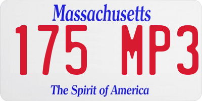 MA license plate 175MP3
