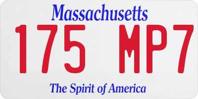 MA license plate 175MP7