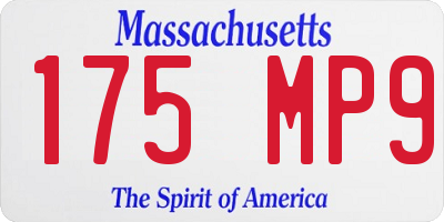 MA license plate 175MP9