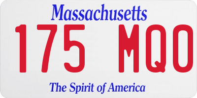 MA license plate 175MQ0