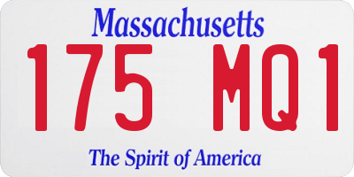 MA license plate 175MQ1