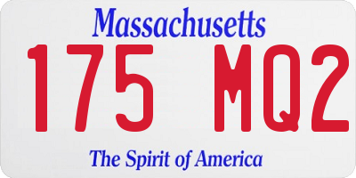 MA license plate 175MQ2