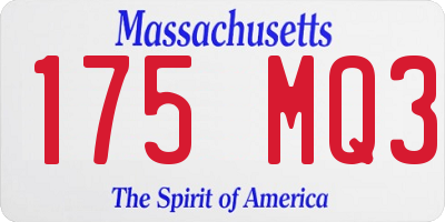 MA license plate 175MQ3