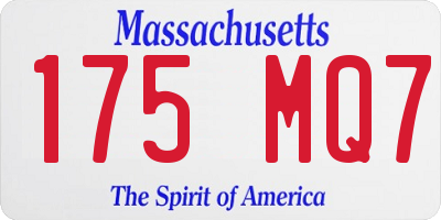 MA license plate 175MQ7