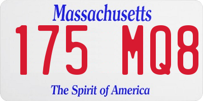 MA license plate 175MQ8