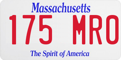 MA license plate 175MR0