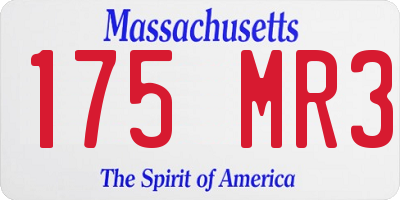 MA license plate 175MR3