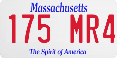 MA license plate 175MR4