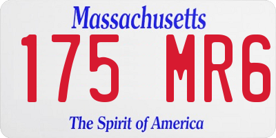 MA license plate 175MR6