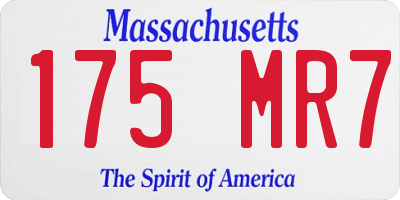 MA license plate 175MR7