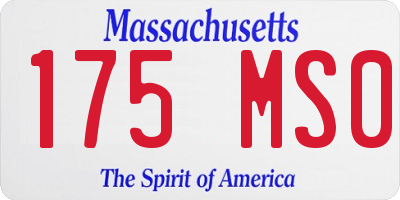 MA license plate 175MS0
