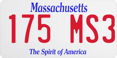 MA license plate 175MS3