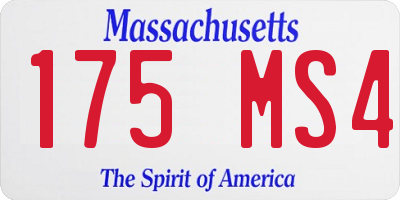 MA license plate 175MS4