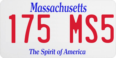 MA license plate 175MS5
