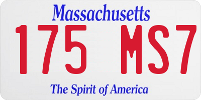 MA license plate 175MS7