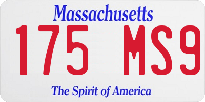 MA license plate 175MS9