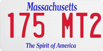 MA license plate 175MT2