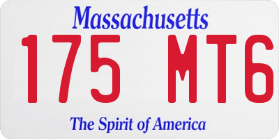 MA license plate 175MT6