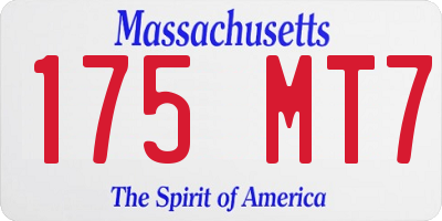MA license plate 175MT7