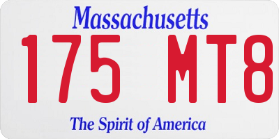 MA license plate 175MT8