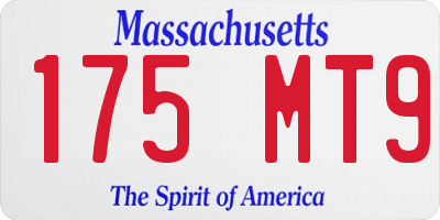 MA license plate 175MT9