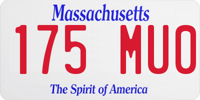 MA license plate 175MU0