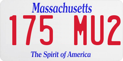 MA license plate 175MU2